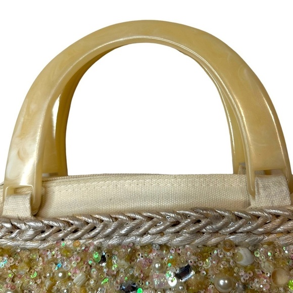 Vintage Cappelli Straworld Weaved Embellished Tote - Picture 3 of 6
